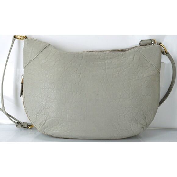 Marc by Marc Jacobs Washed Up Messenger Hobo Crossbody Bag New Grey Leather - Picture 6 of 10